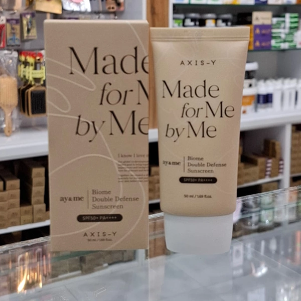 کرم ضد آفتاب اکسیس وای بیوم با محافظت دو گانه پروبیوتیک کره ای اورجینال SPF50 بی رنگ 50 میل | AXIS-Y ay & me Biome Double Defense Sunscreen spf50